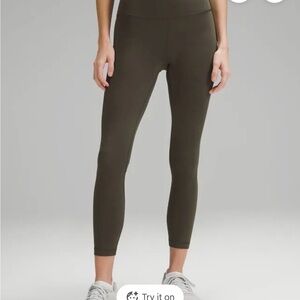 Lululemon Wunder Train High Rise 25” Legging Army Green Size 6